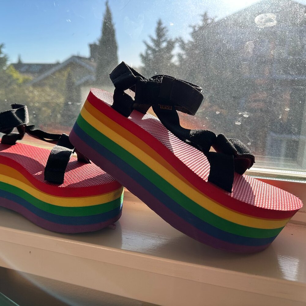 Rainbow/Pride Teva Flatform Sandals